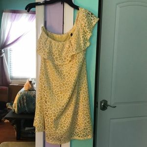 NWOT Yellow One Shoulder Dress